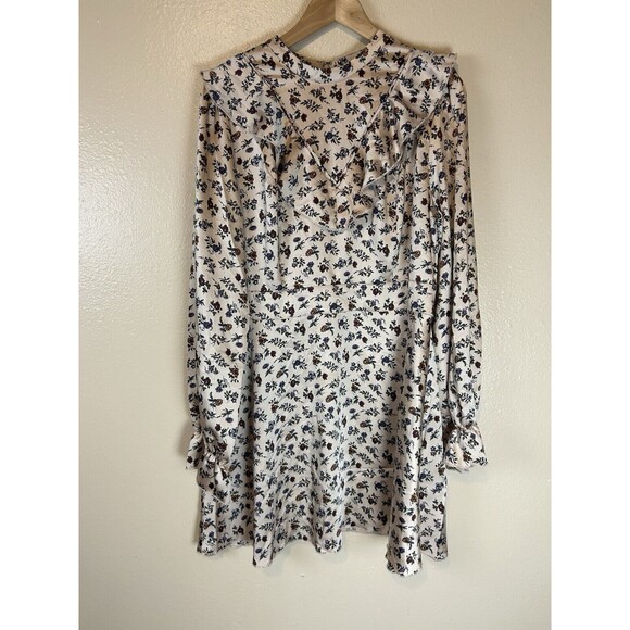 Laura Ashley X Urban Outfitters XL Satin Dress Ruffle Floral Prairie Victorian - Picture 4 of 7